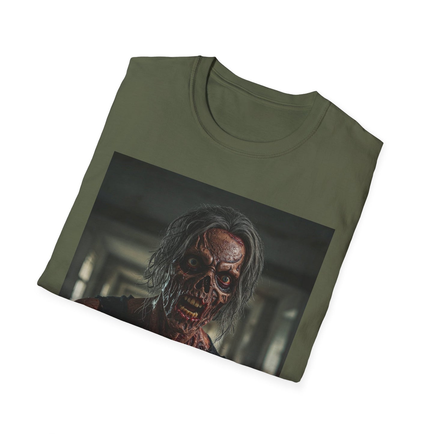 Apocalyptic Portrait Tee, bold, decaying zombie graphic