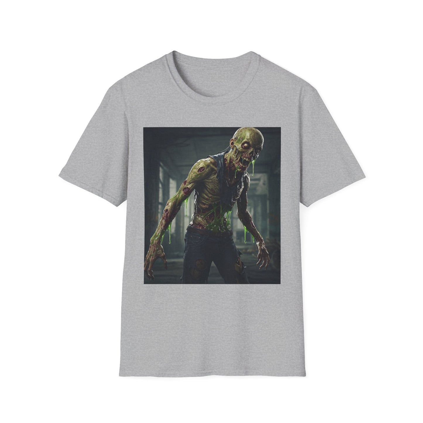 Zombie Graphic Unisex Softstyle T-Shirt - Perfect for Halloween and Horror Fans