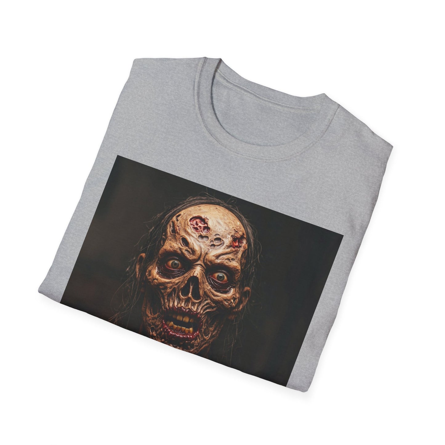 Apocalyptic Portrait Tee, bold, decaying zombie graphic