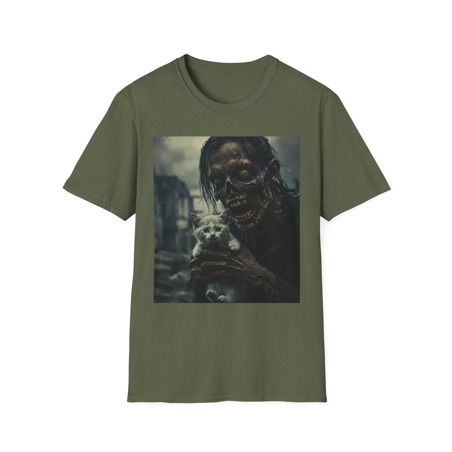 Apocalyptic Portrait Tee, bold, decaying zombie graphic