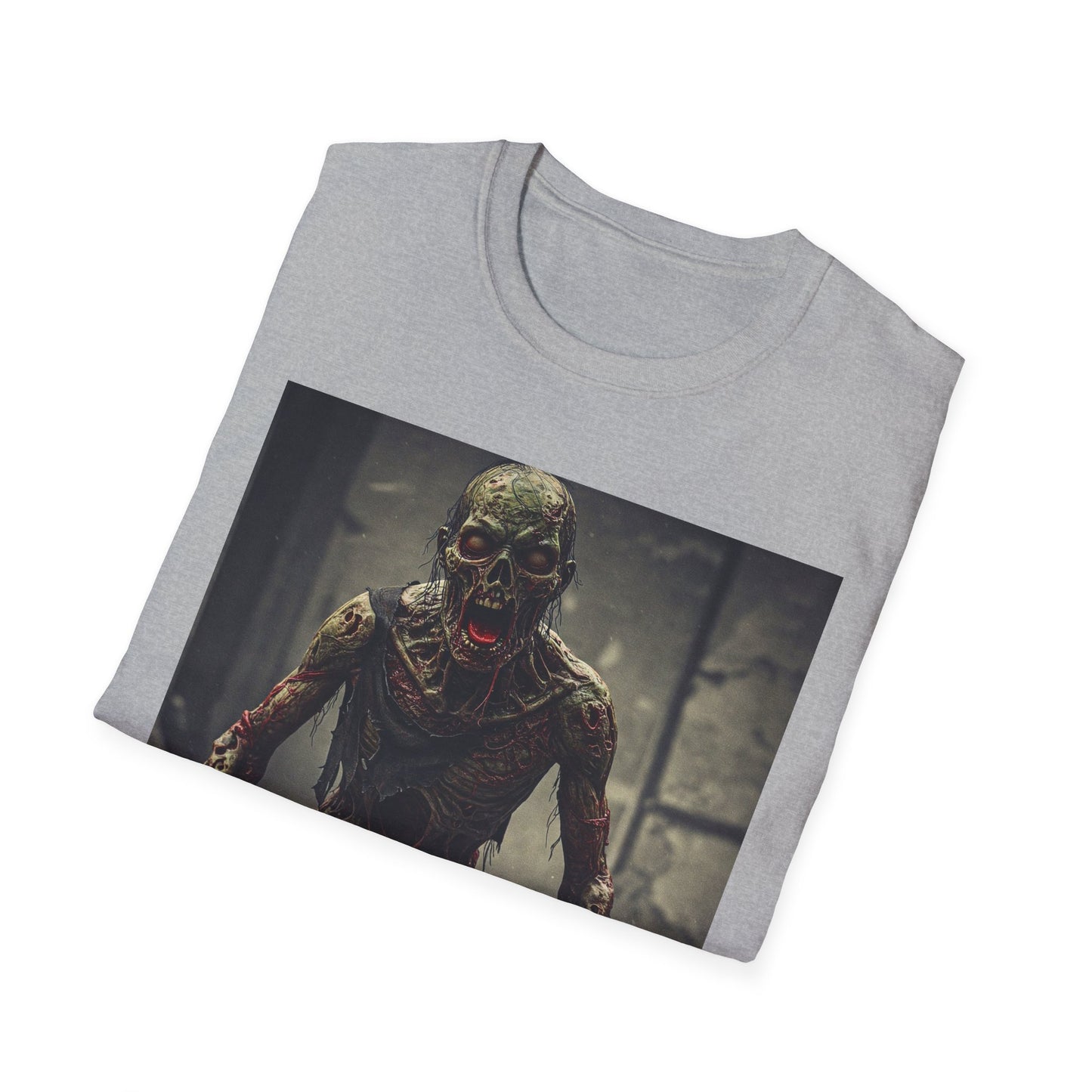 Apocalyptic Portrait Tee, bold, decaying zombie graphic