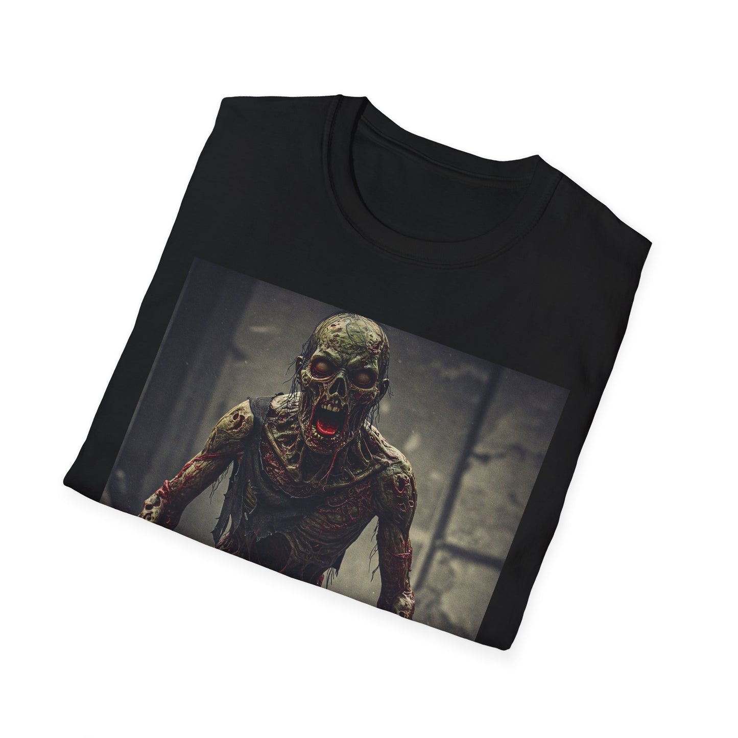 Apocalyptic Portrait Tee, bold, decaying zombie graphic