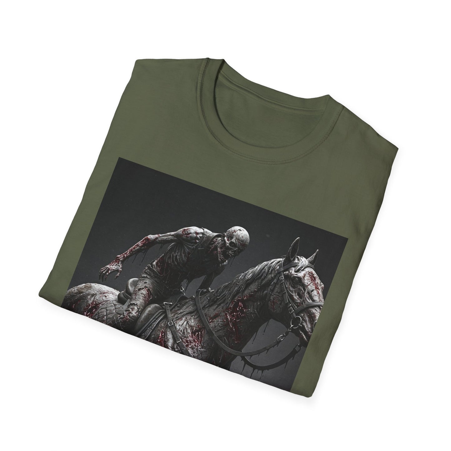 Zombie Horse Apocalyptic Portrait Tee, bold, decaying zombie graphic