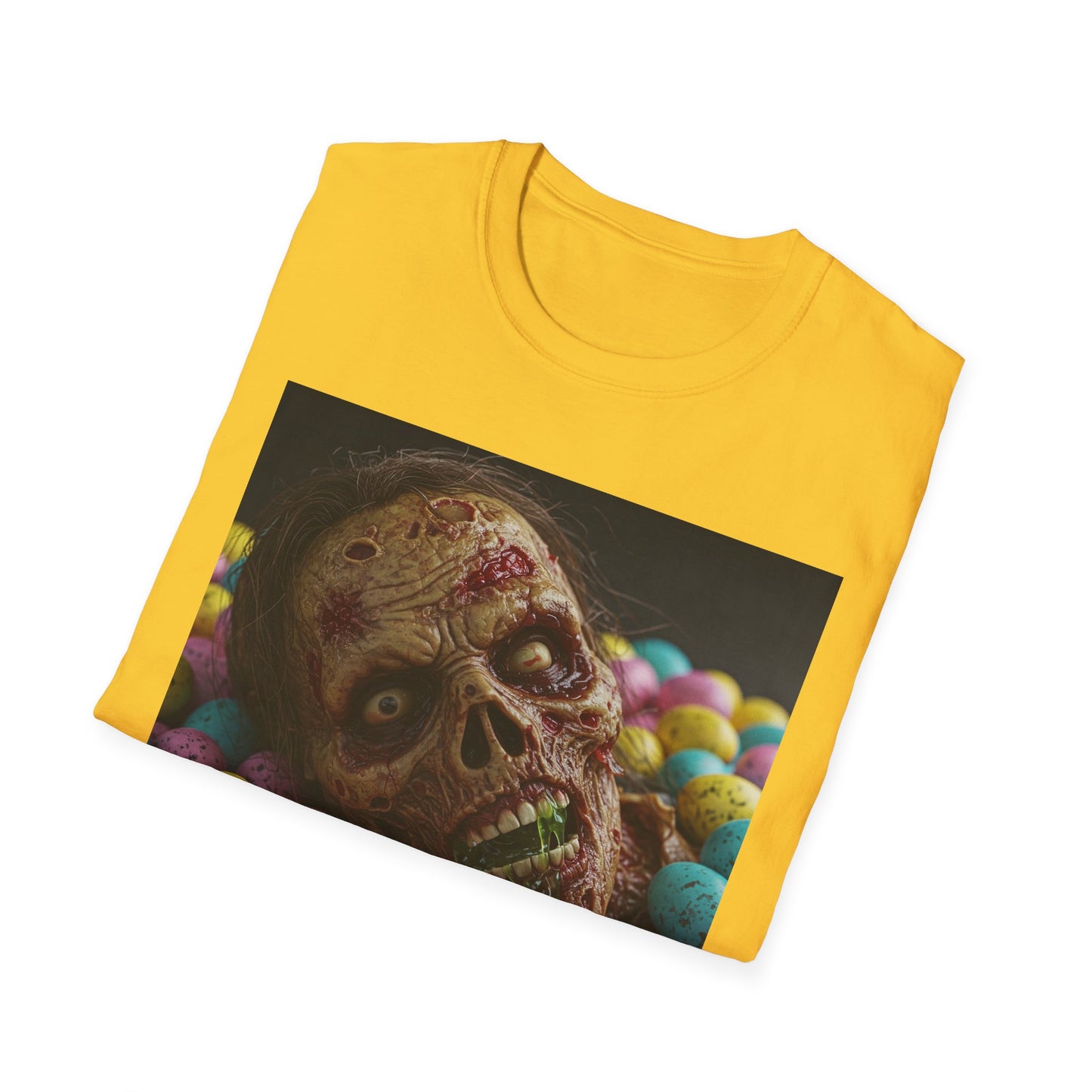 Eerie Easter Skull Apocalyptic Portrait Tee, bold, decaying zombie graphic