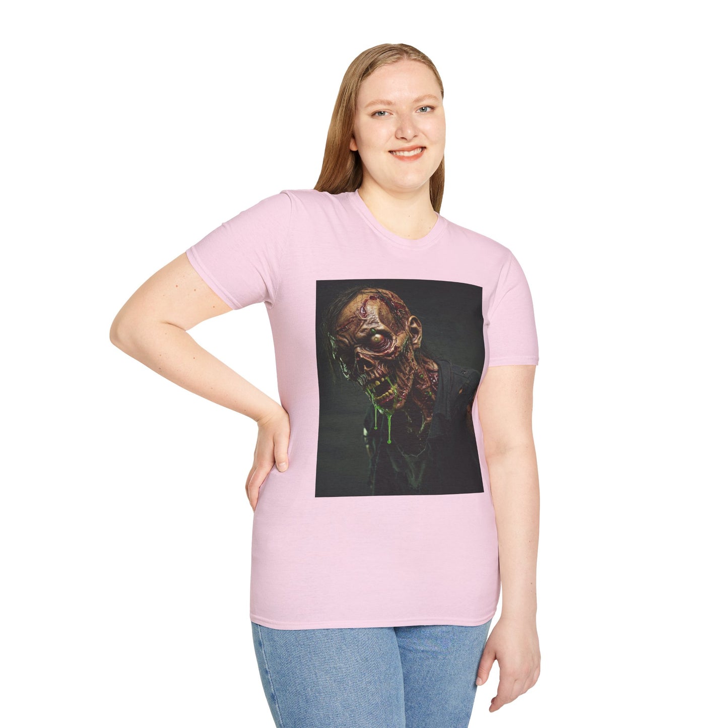 Graphic Zombie Unisex Softstyle T-Shirt - Perfect for Horror Fans and Halloween