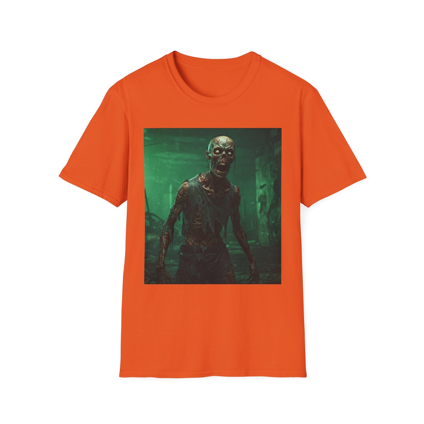 Apocalyptic Portrait Tee, bold, decaying zombie graphic