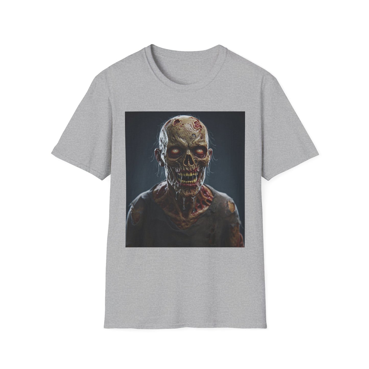 Apocalyptic Portrait Tee, bold, decaying zombie graphic