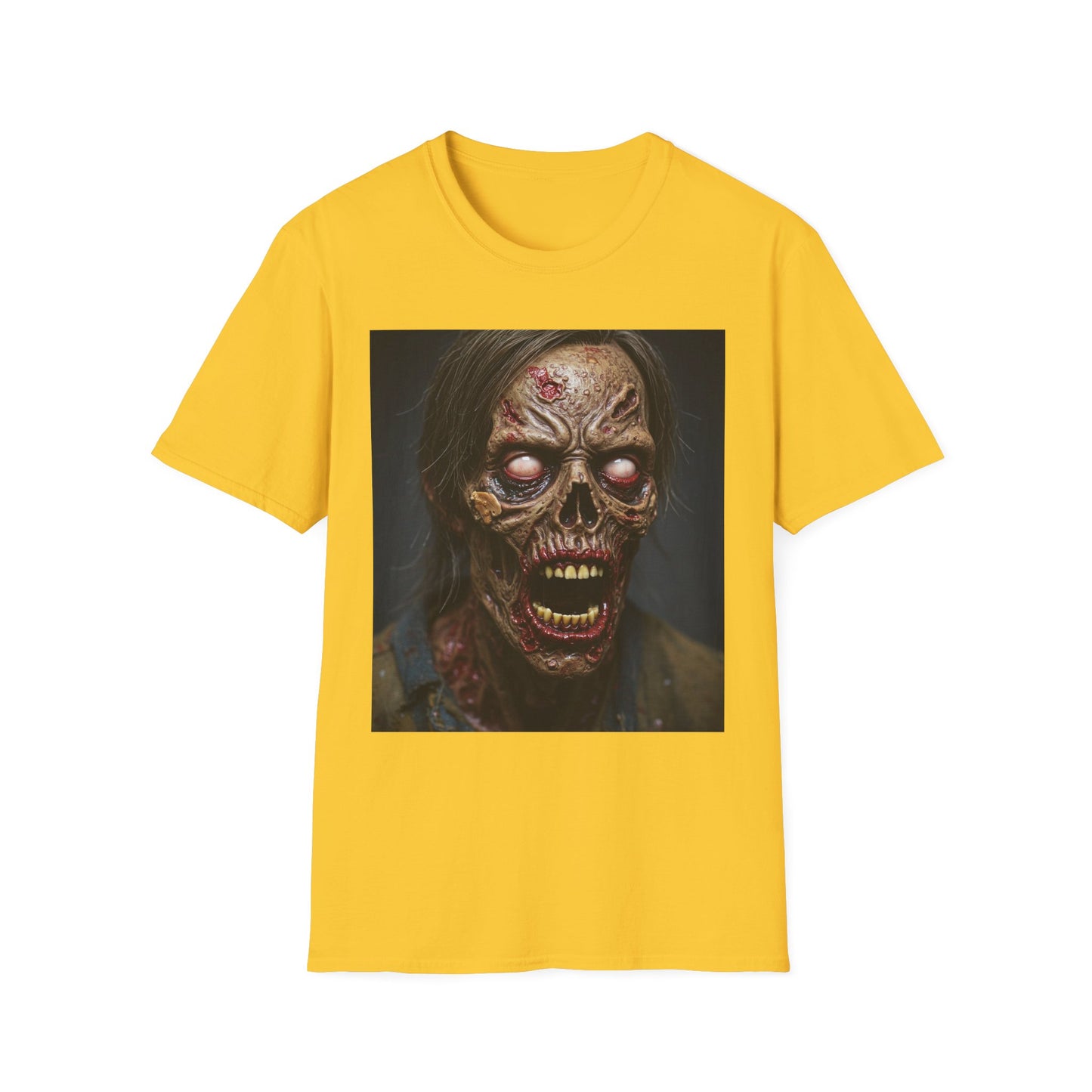 Apocalyptic Portrait Tee, bold, decaying zombie graphic