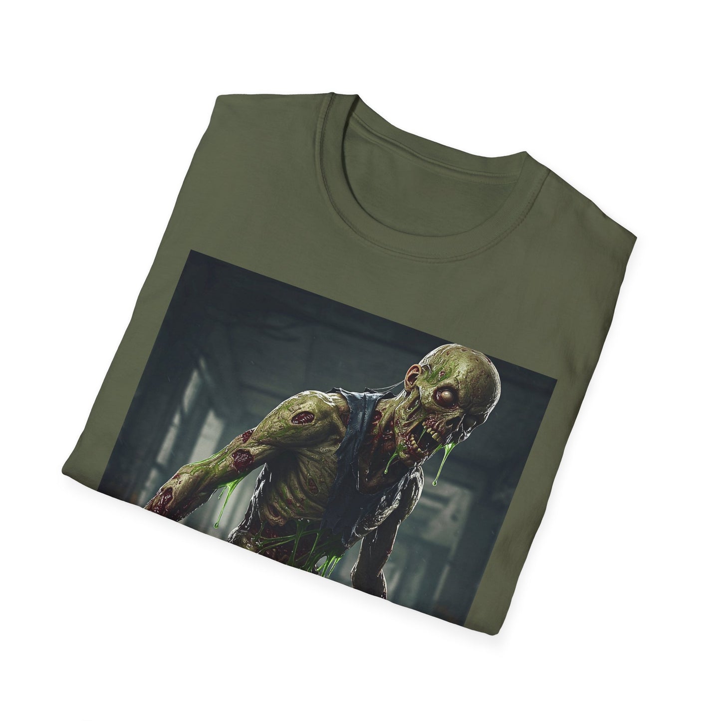 Zombie Graphic Unisex Softstyle T-Shirt - Perfect for Halloween and Horror Fans