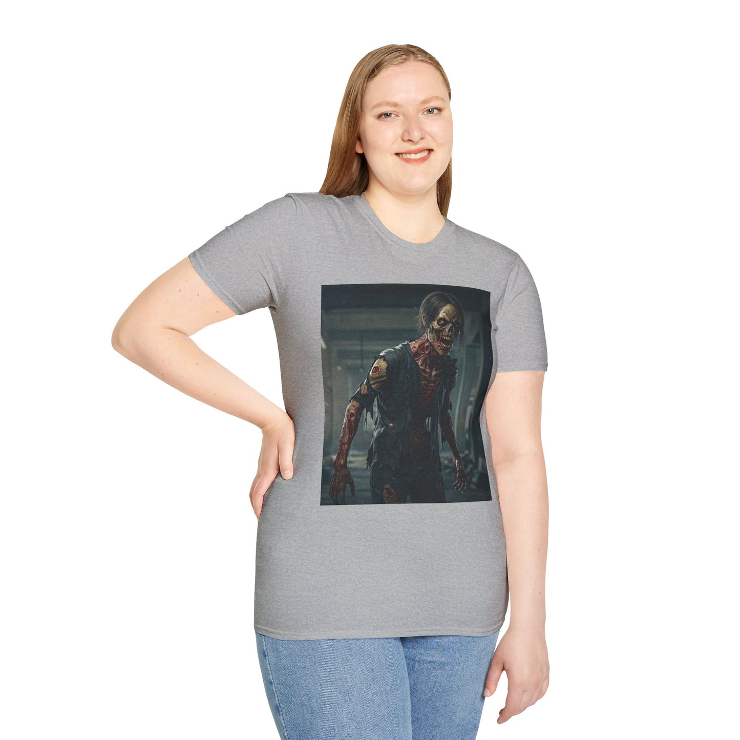 Apocalyptic Portrait Tee, bold, decaying zombie graphic