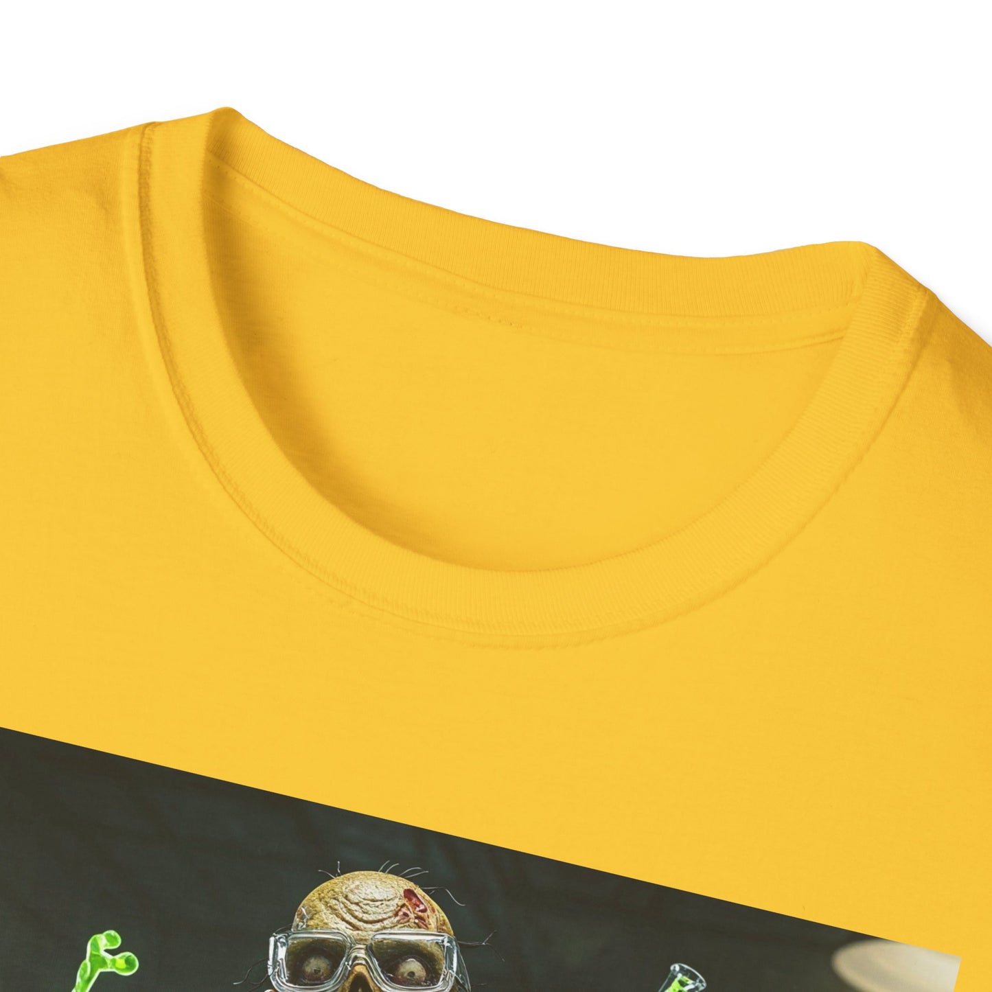 Zombie Scientist Apocalyptic Portrait Tee, bold, decaying zombie graphic