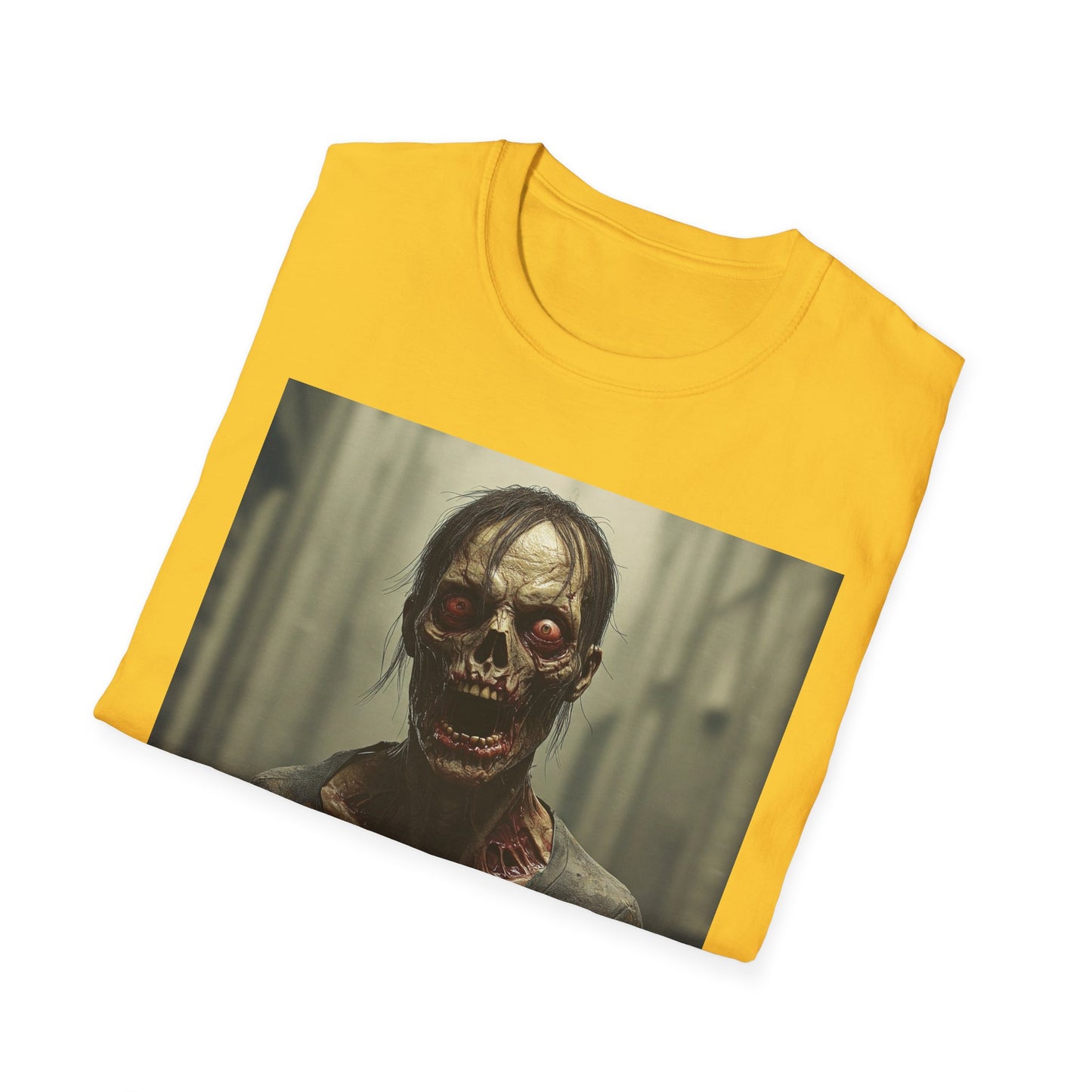 Apocalyptic Portrait Tee, bold, decaying zombie graphic