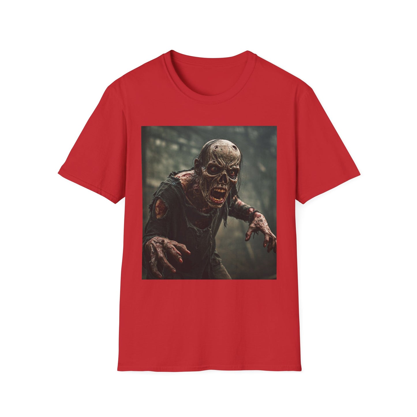 Apocalyptic Portrait Tee, bold, decaying zombie graphic