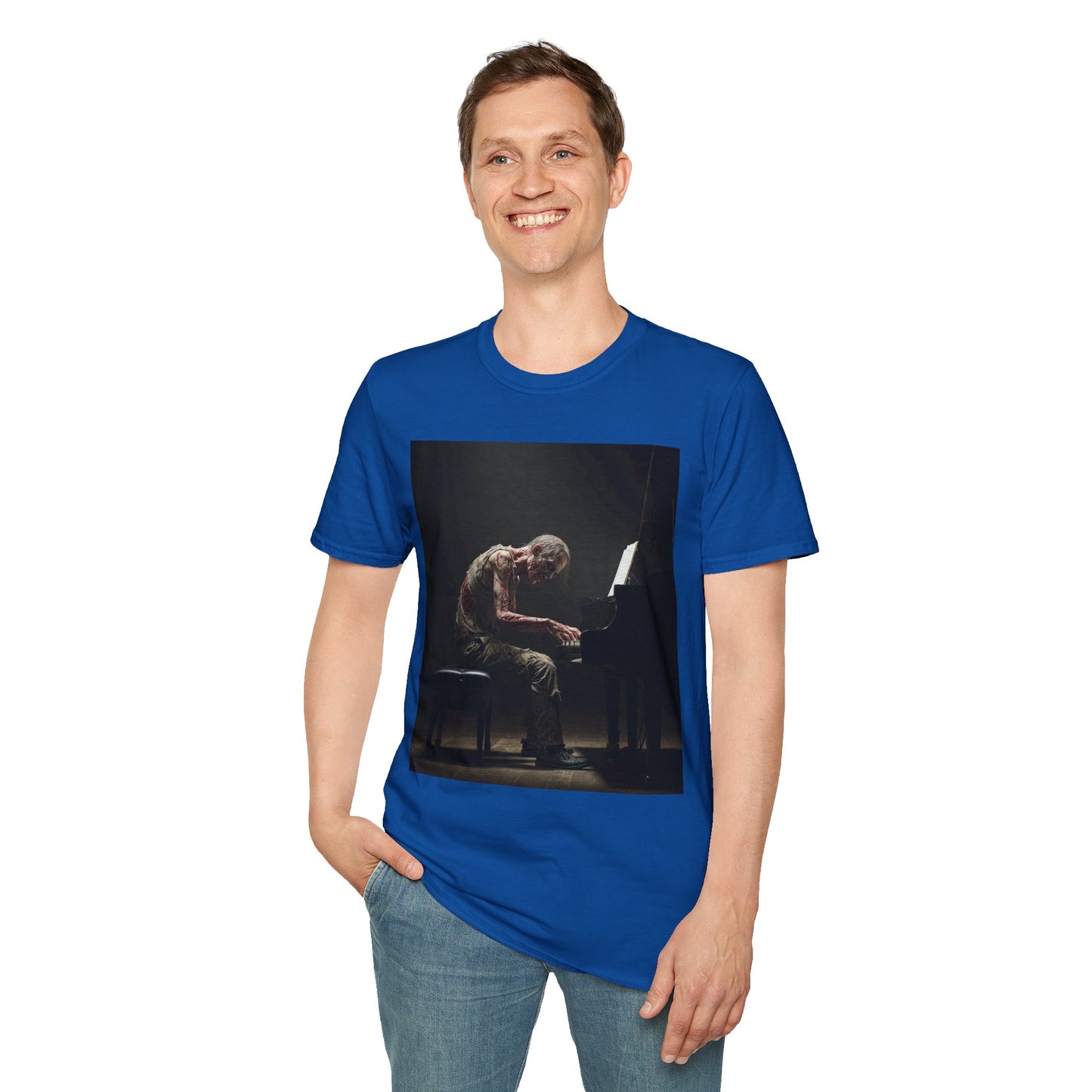 Soulful Pianist Unisex Softstyle T-Shirt - Perfect for Music Lovers