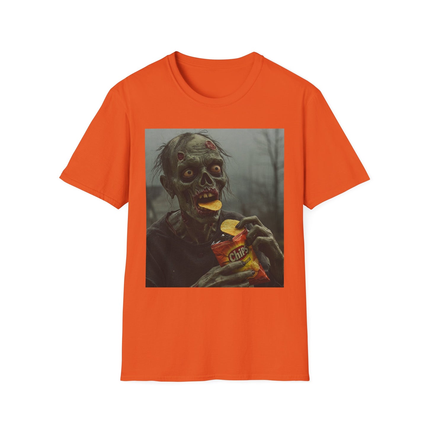 Zombie Snack Unisex Softstyle T-Shirt - Perfect for Horror Fans & Halloween