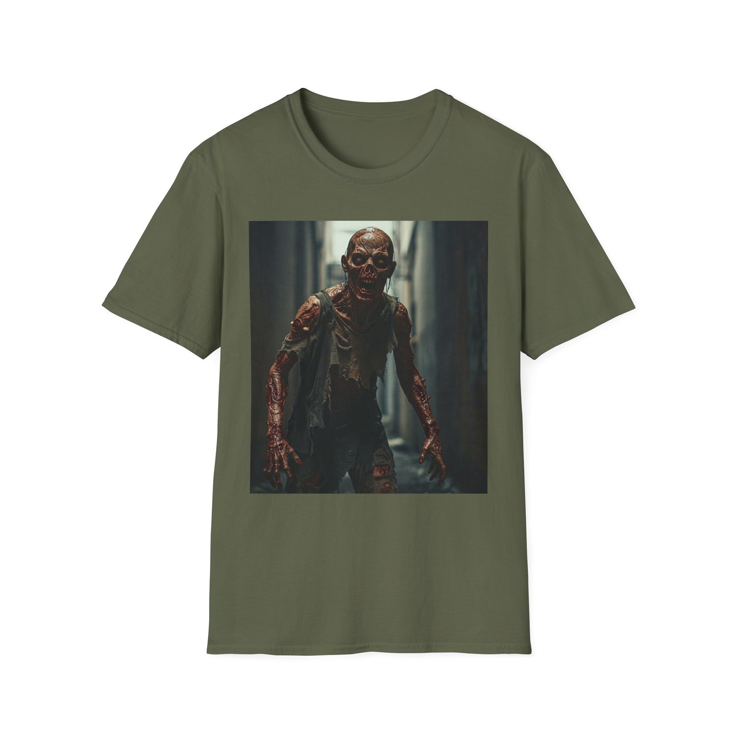 Zombie Graphic Unisex Softstyle T-Shirt - Perfect for Halloween & Horror Fans