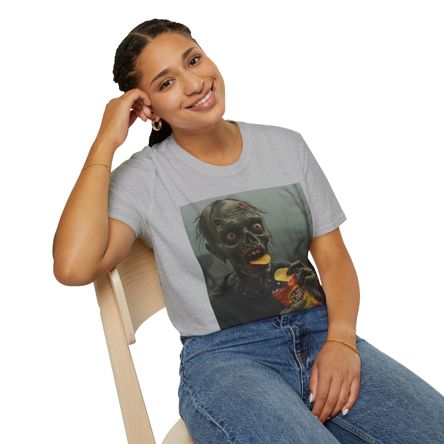 Zombie Snack Unisex Softstyle T-Shirt - Perfect for Horror Fans & Halloween