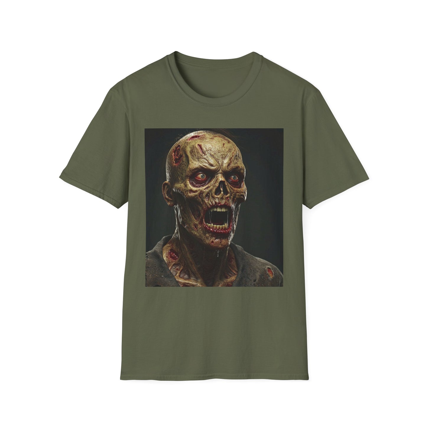 Apocalyptic Portrait Tee, bold, decaying zombie graphic