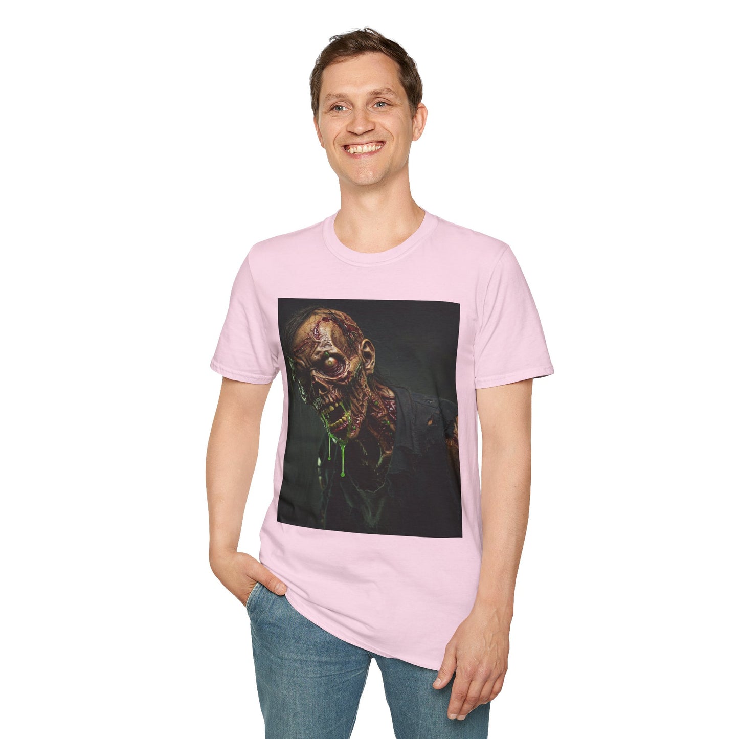 Graphic Zombie Unisex Softstyle T-Shirt - Perfect for Horror Fans and Halloween