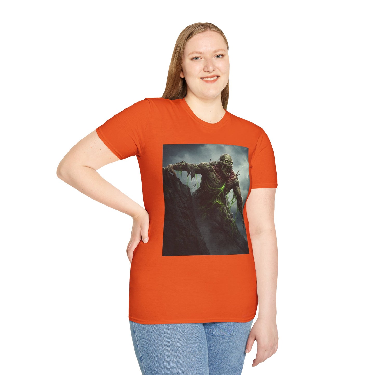 Creepy Monster Unisex Softstyle T-Shirt - Perfect for Halloween and Horror Fans