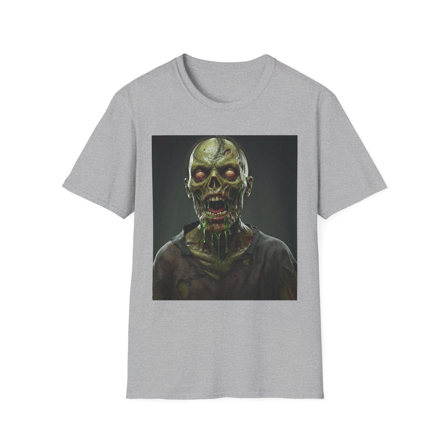 Apocalyptic Portrait Tee, bold, decaying zombie graphic