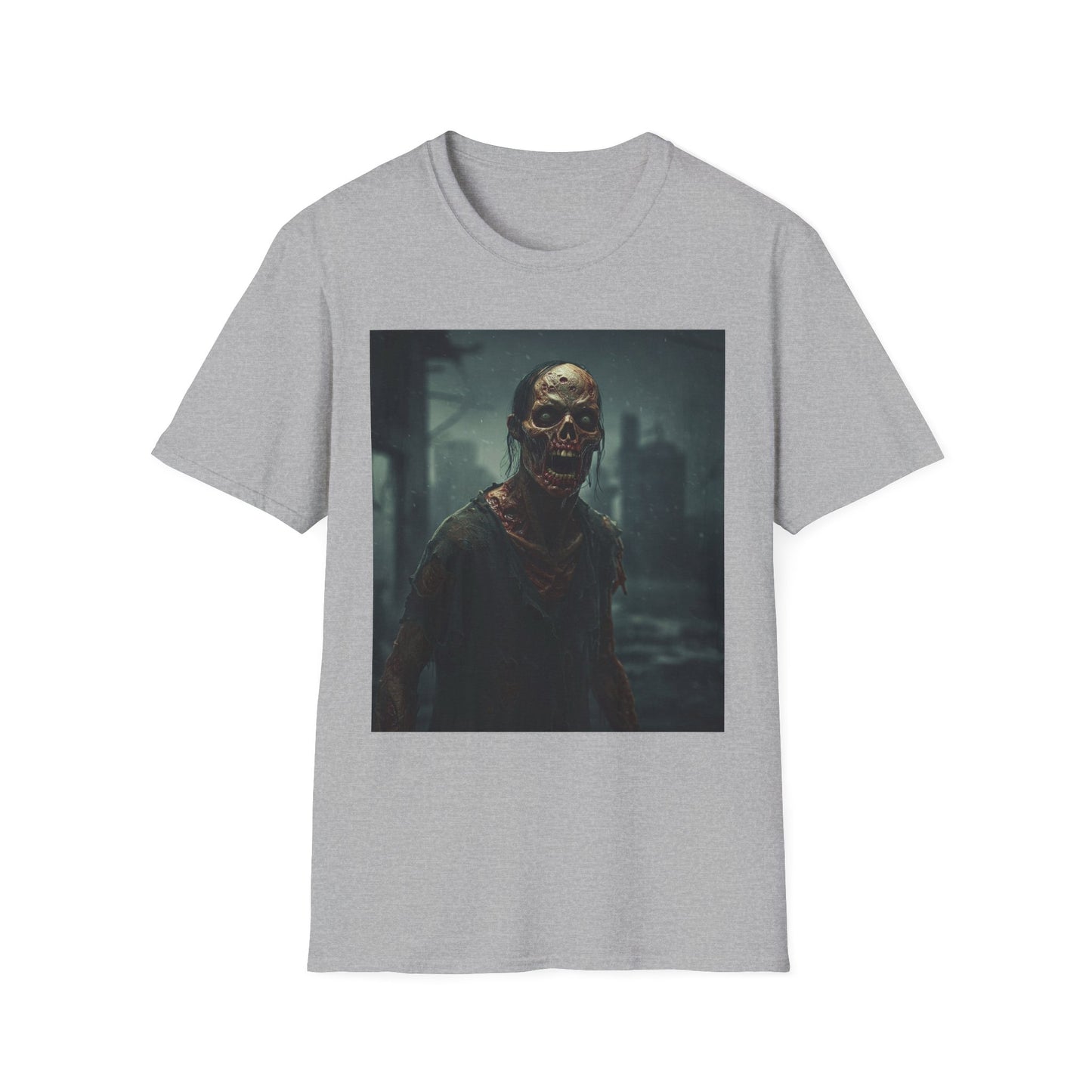 Zombie Apocalypse Apocalyptic Portrait Tee, bold, decaying zombie graphic