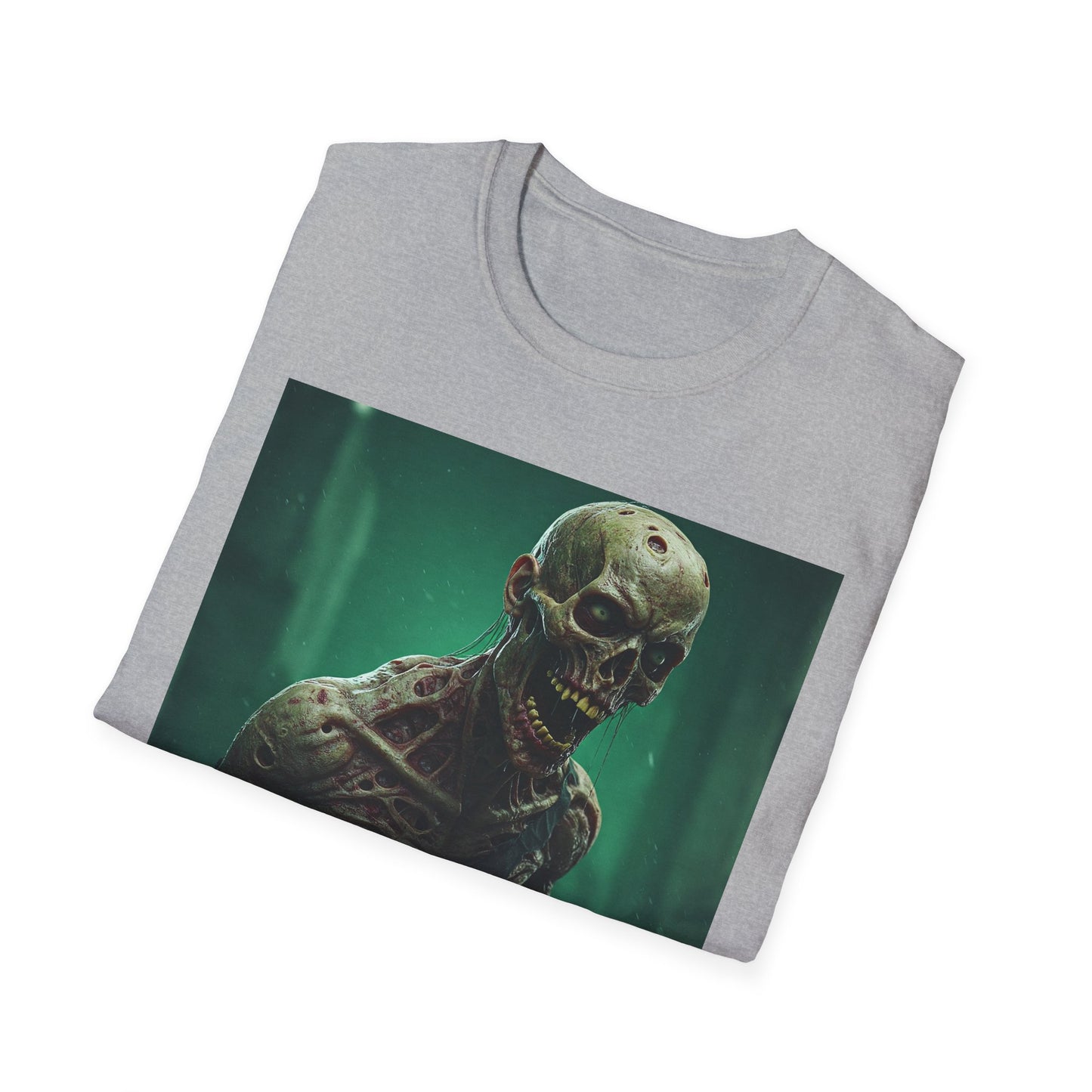 Apocalyptic Portrait Tee, bold, decaying zombie graphic