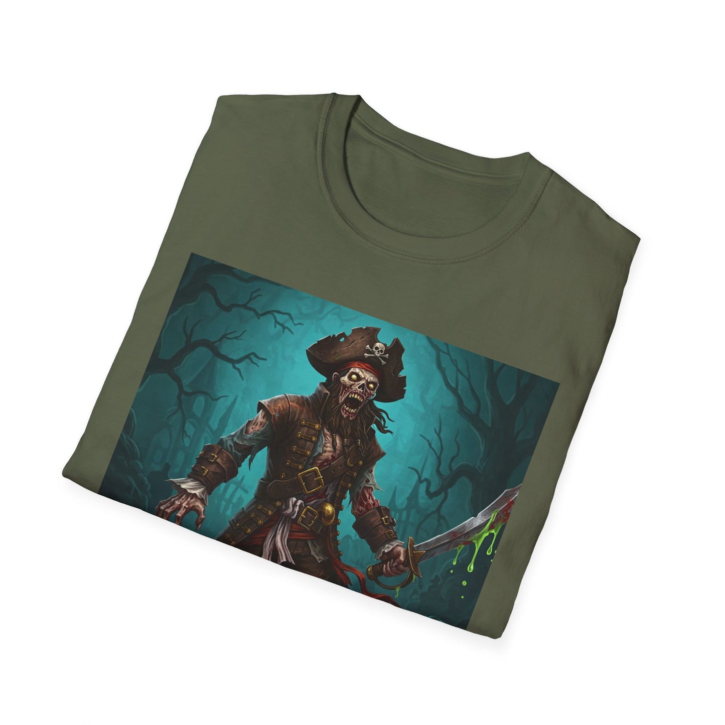 Pirate Apocalyptic Portrait Tee, bold, decaying zombie graphic