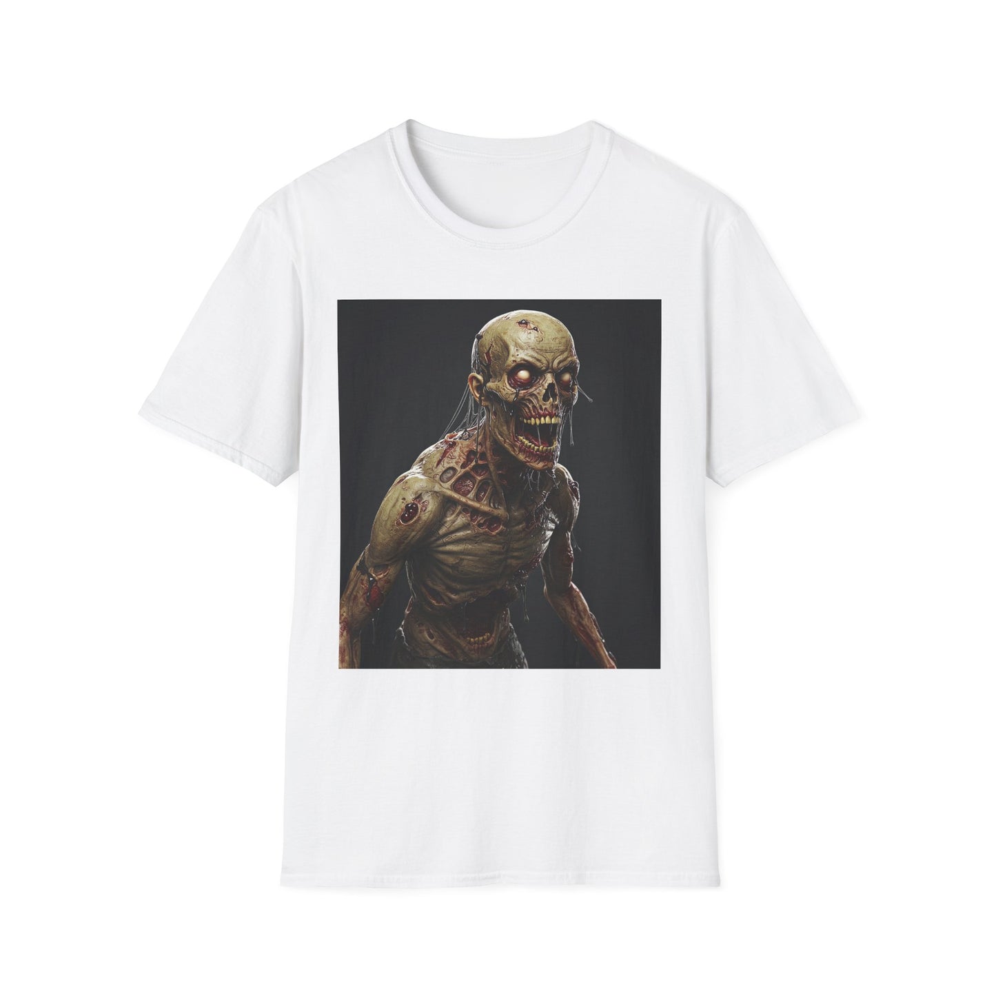 Spooky Skeleton Unisex Softstyle T-Shirt - Perfect for Halloween & Horror Fans