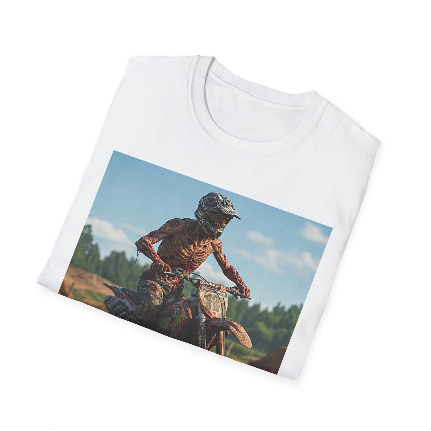 Motorcycle Apocalyptic Portrait Tee, bold, decaying zombie graphic