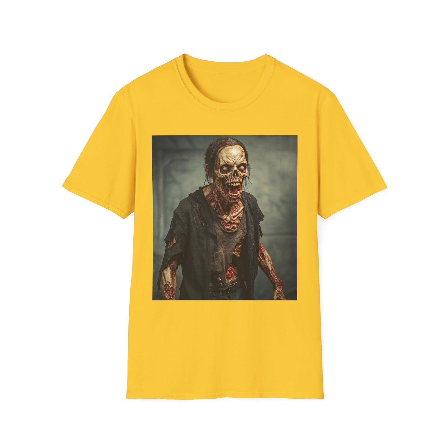 Apocalyptic Portrait Tee, bold, decaying zombie graphic