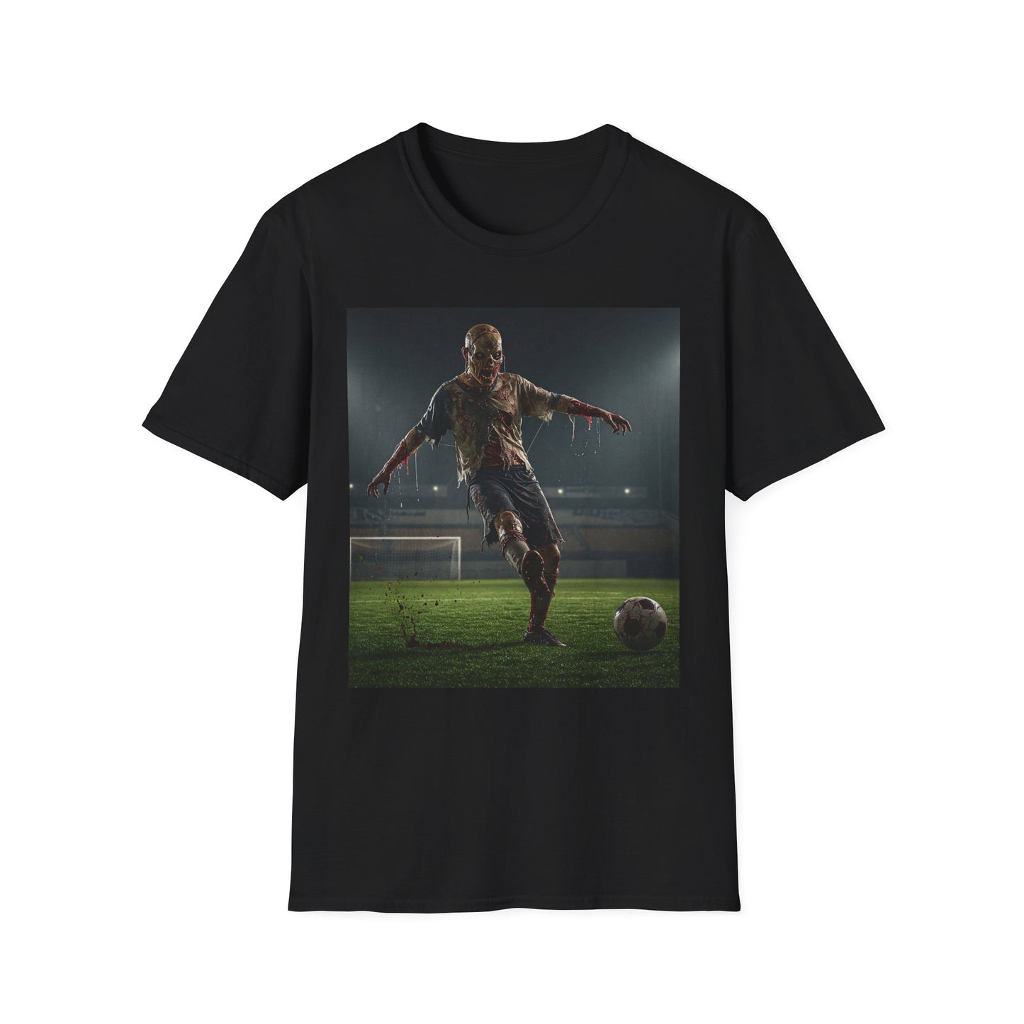 Zombie Soccer Unisex Softstyle T-Shirt - Perfect for Halloween and Sports Lovers