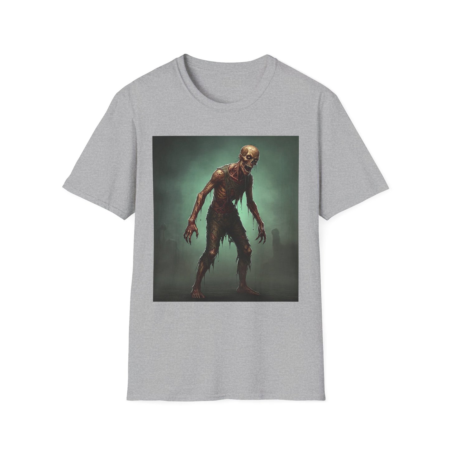 Apocalyptic Portrait Tee, bold, decaying zombie graphic