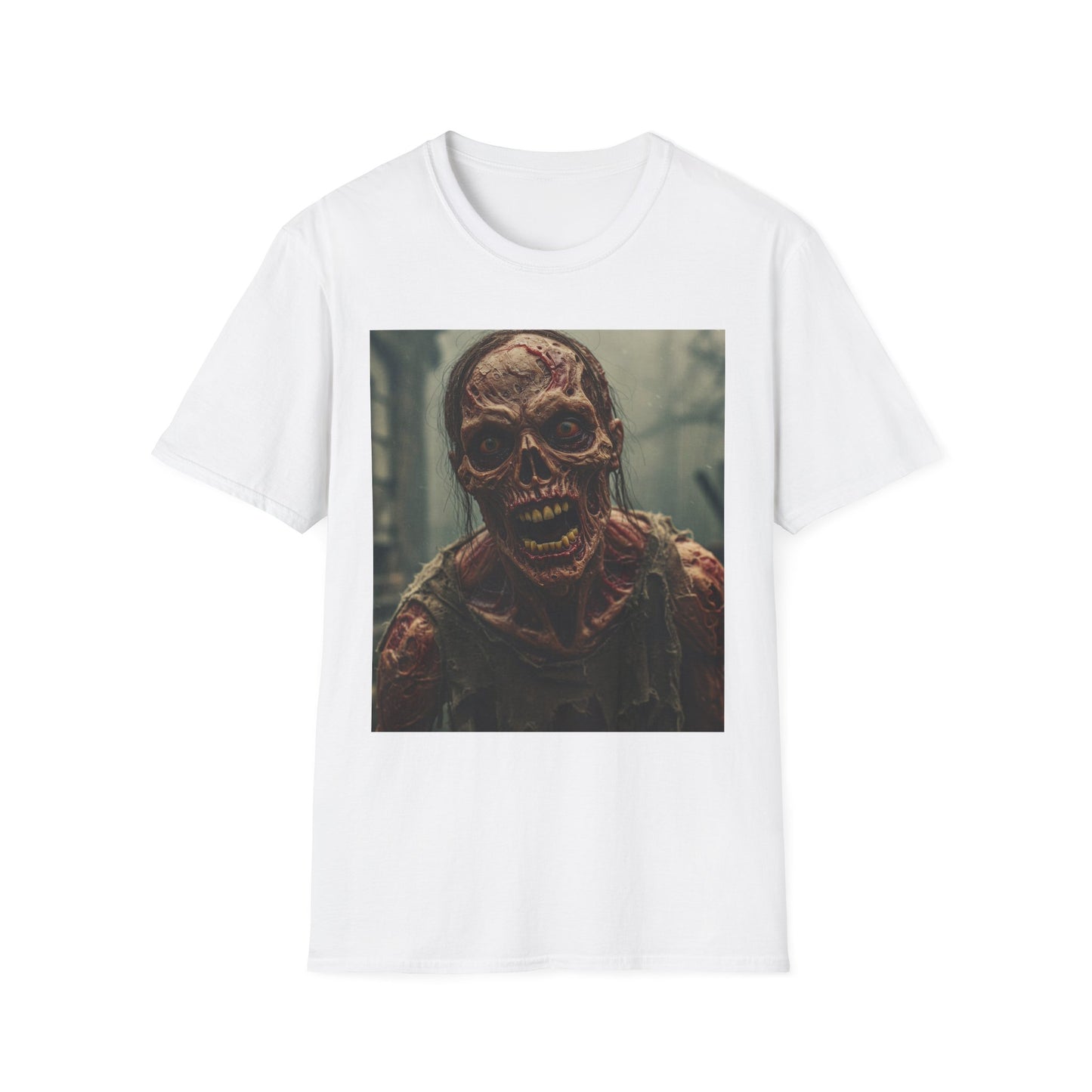 Apocalyptic Portrait Tee, bold, decaying zombie graphic