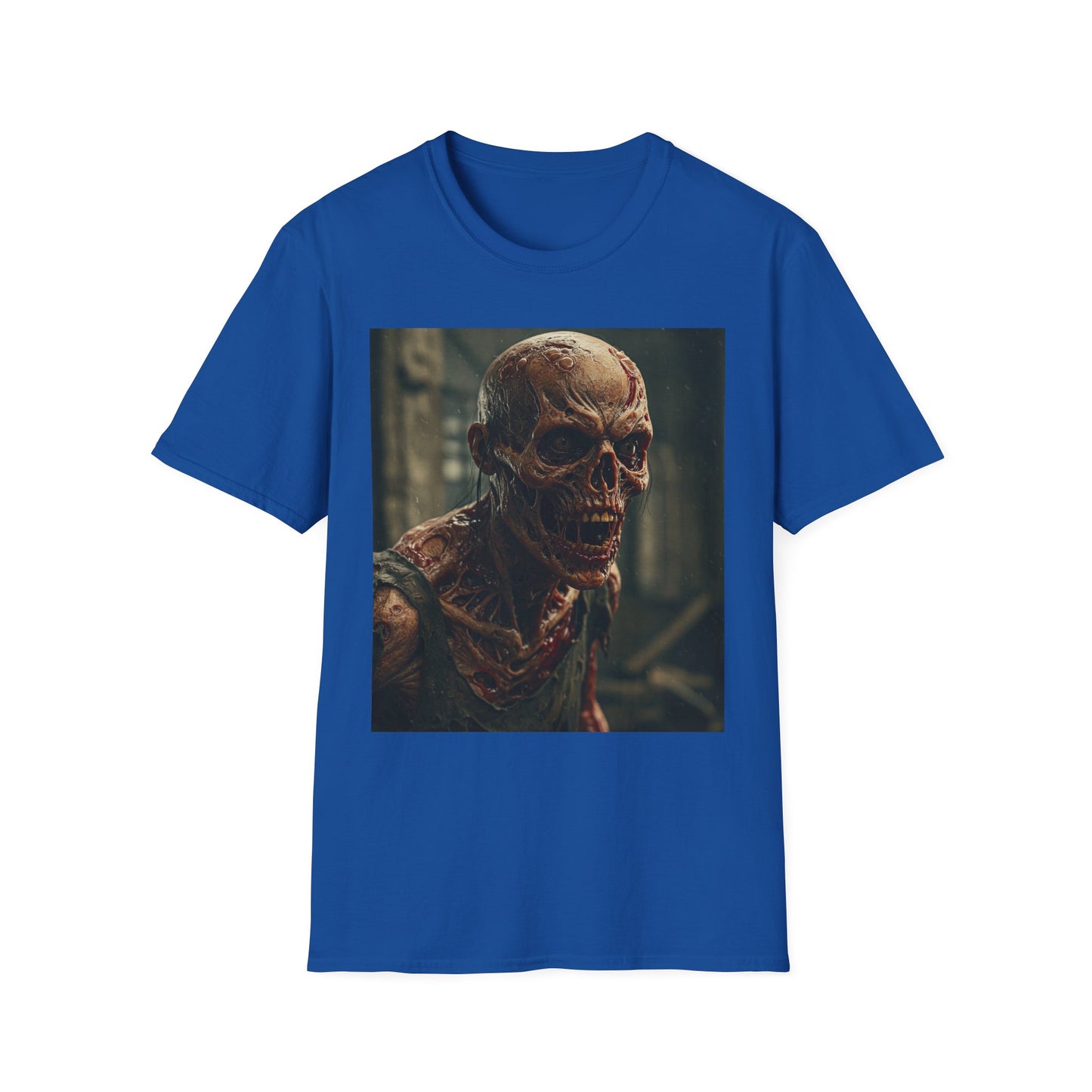 Apocalyptic Portrait Tee, bold, decaying zombie graphic