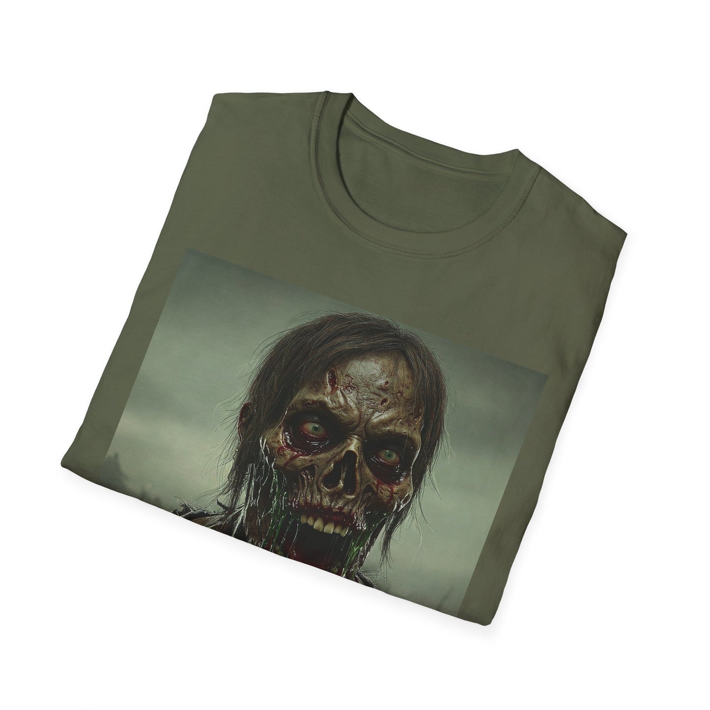 Apocalyptic Portrait Tee, bold, decaying zombie graphic