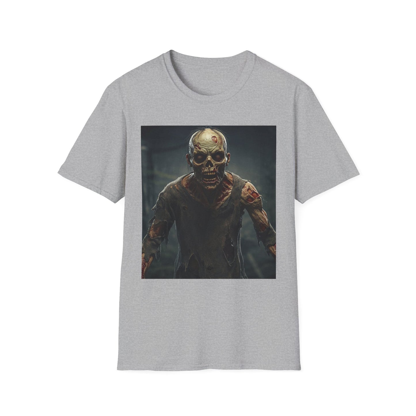 Apocalyptic Portrait Tee, bold, decaying zombie graphic