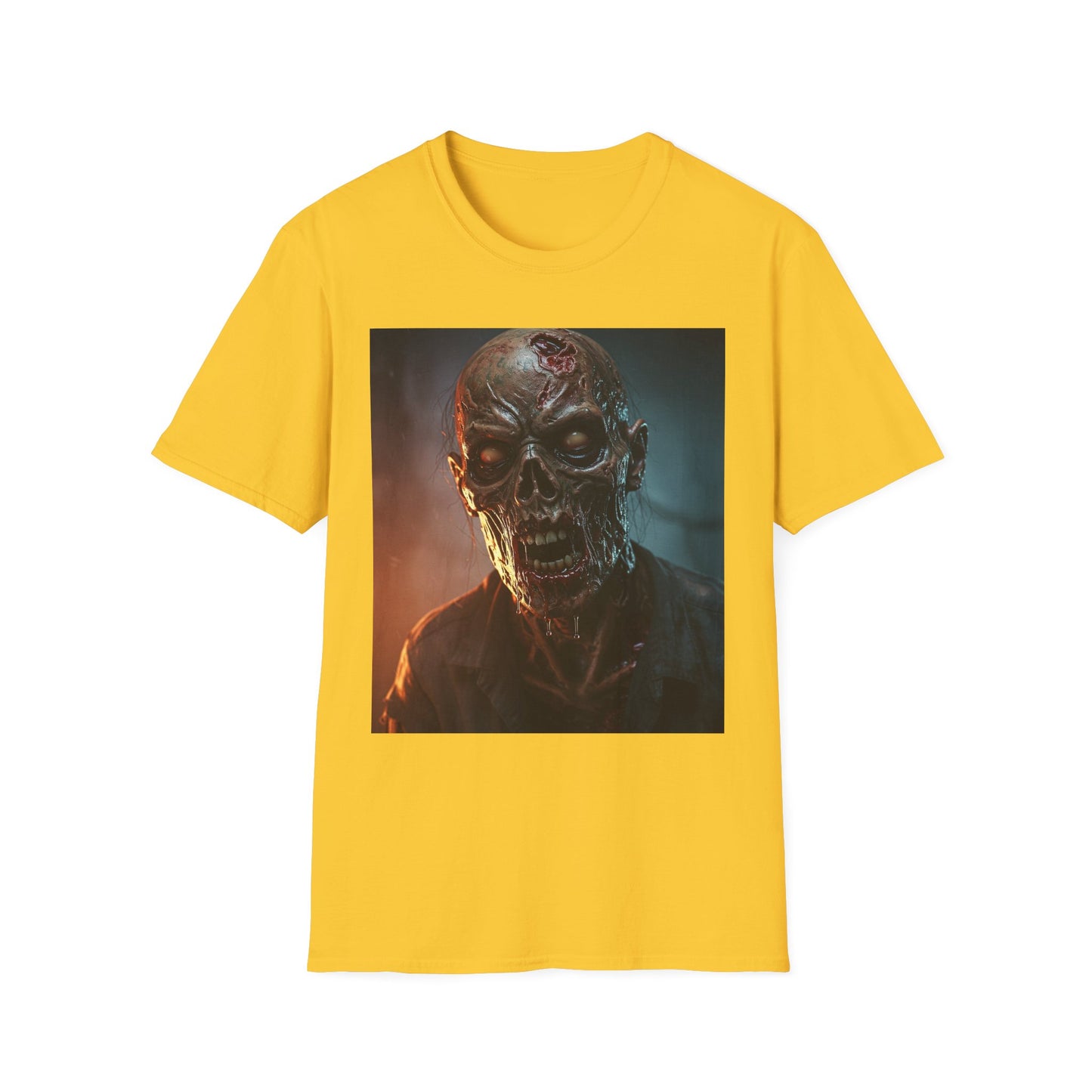 Apocalyptic Portrait Tee, bold, decaying zombie graphic