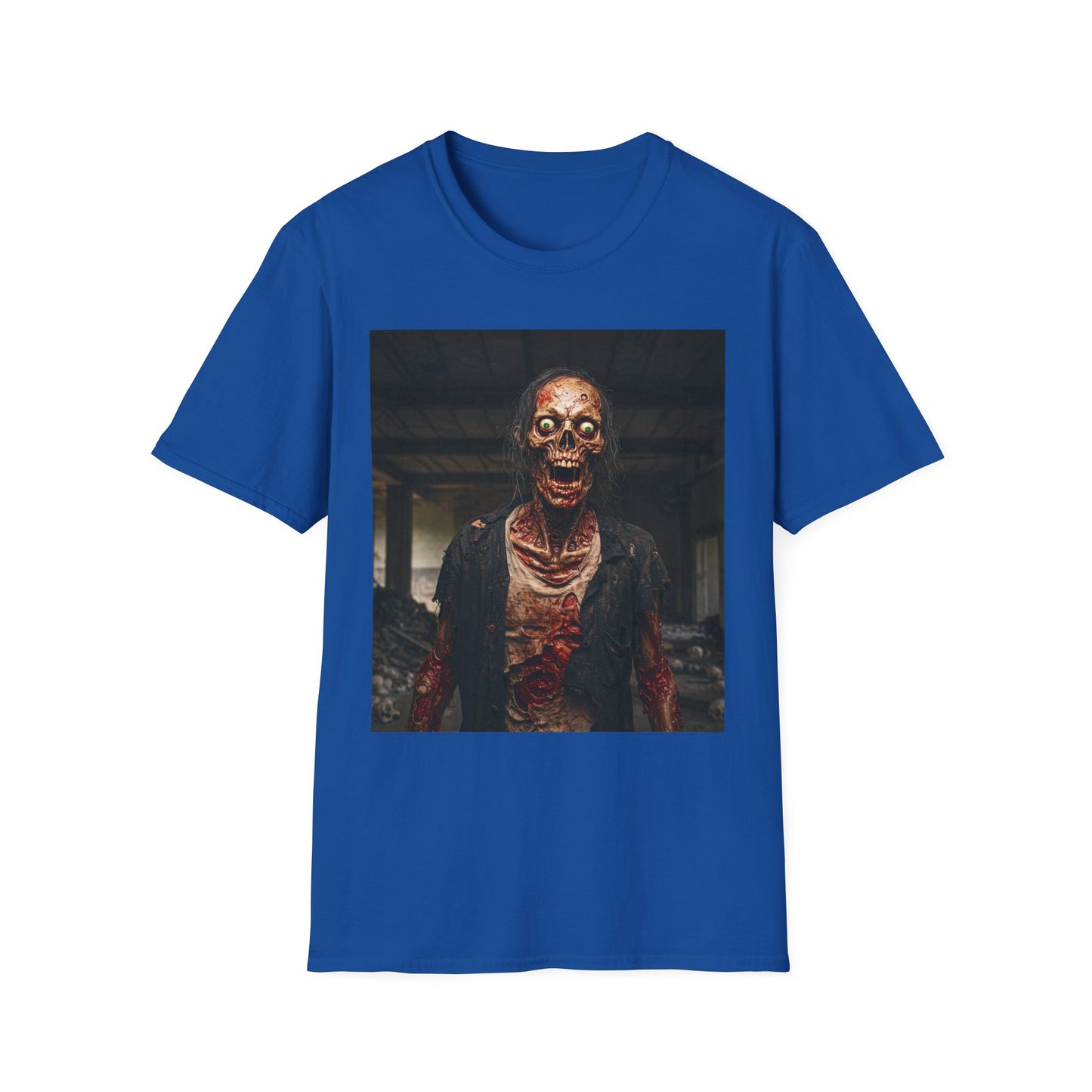 Apocalyptic Portrait Tee, bold, decaying zombie graphic