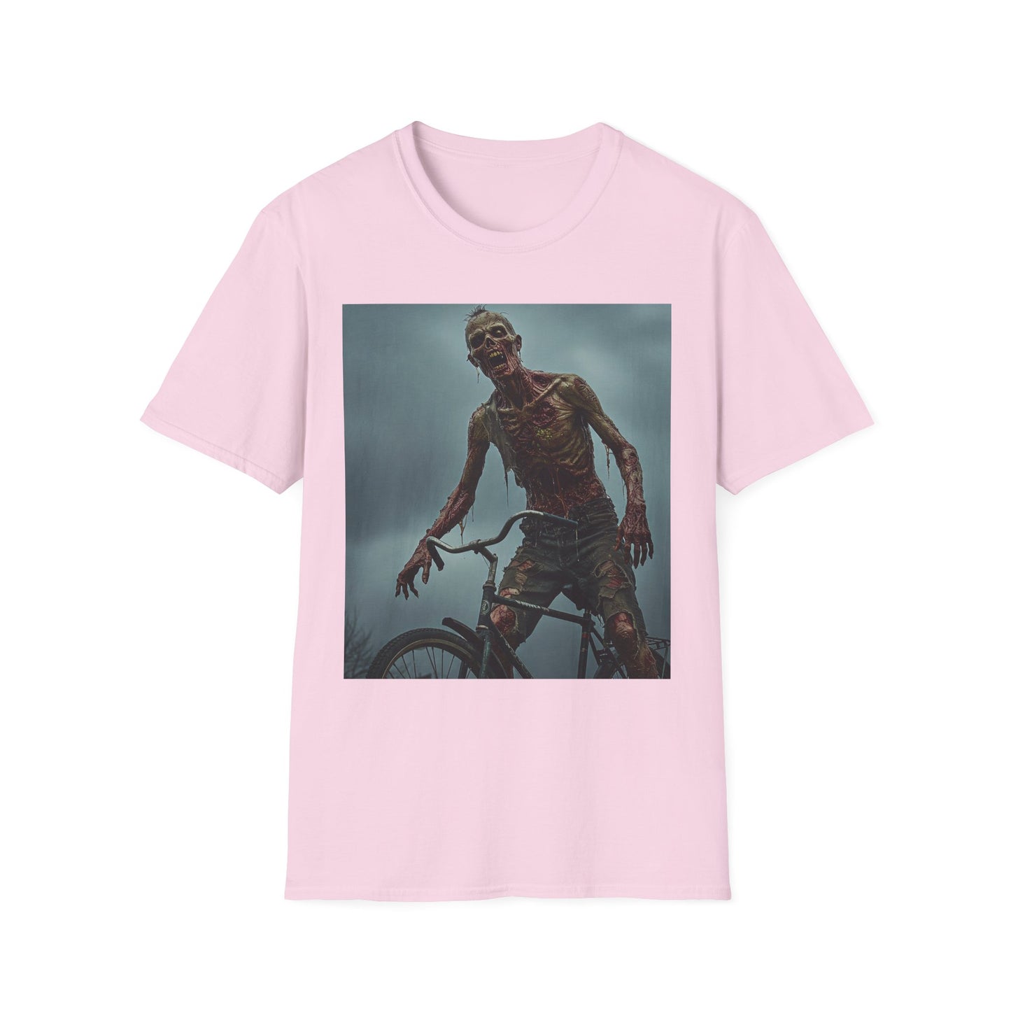 Unisex Zombie Graphic T-Shirt - Spooky Biker Design for Halloween