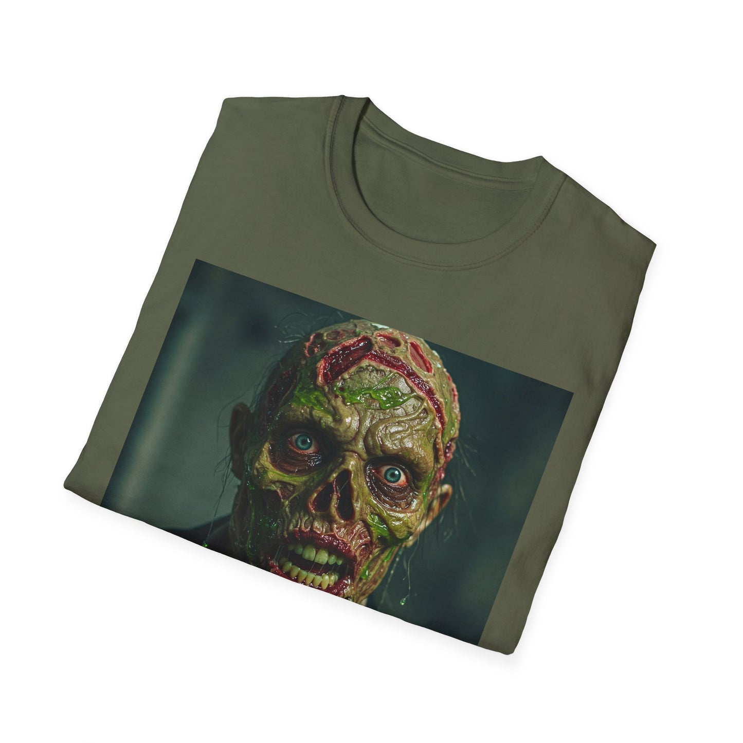 Zombie Horror Apocalyptic Portrait Tee, bold, decaying zombie graphic