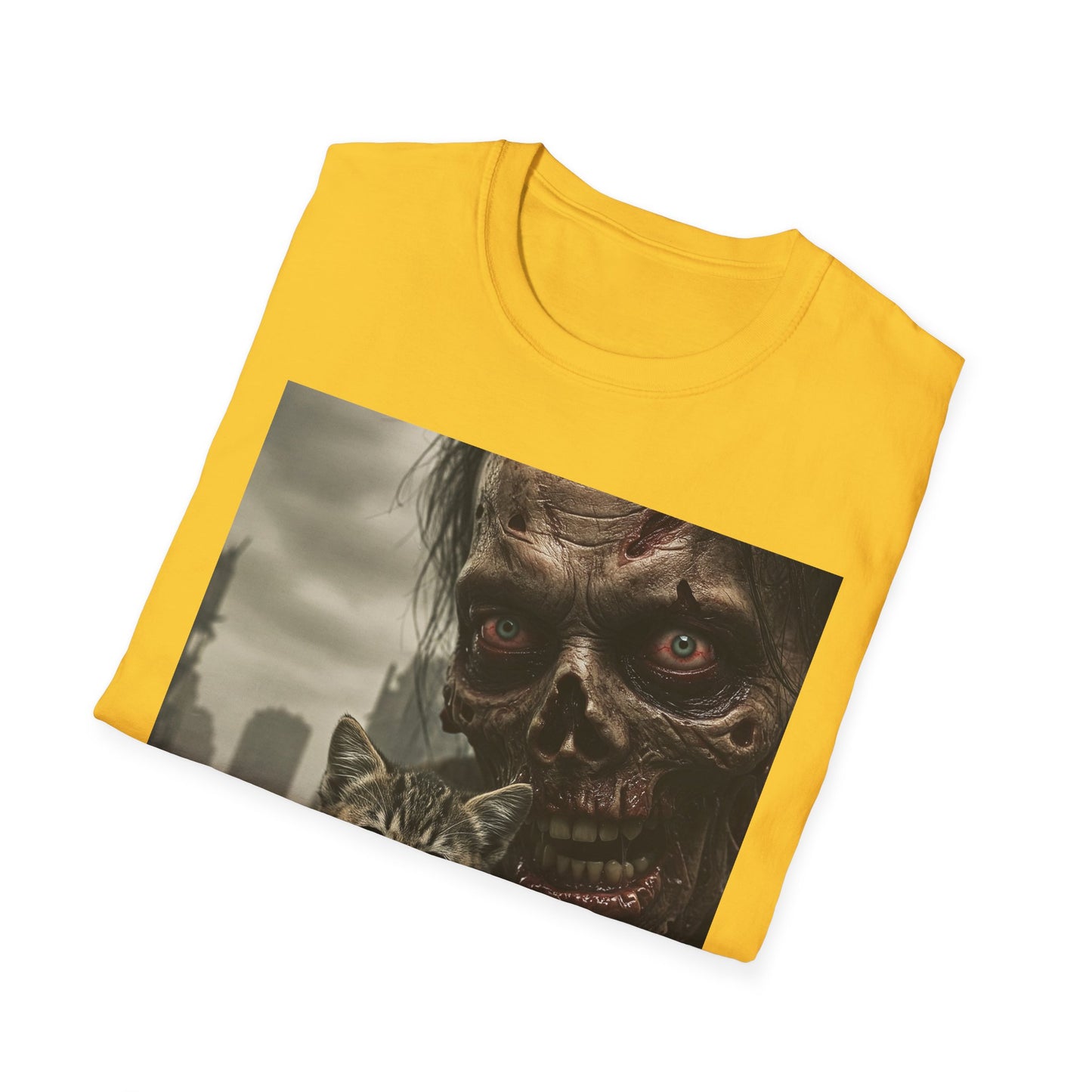 Apocalyptic Portrait Tee, bold, decaying zombie graphic