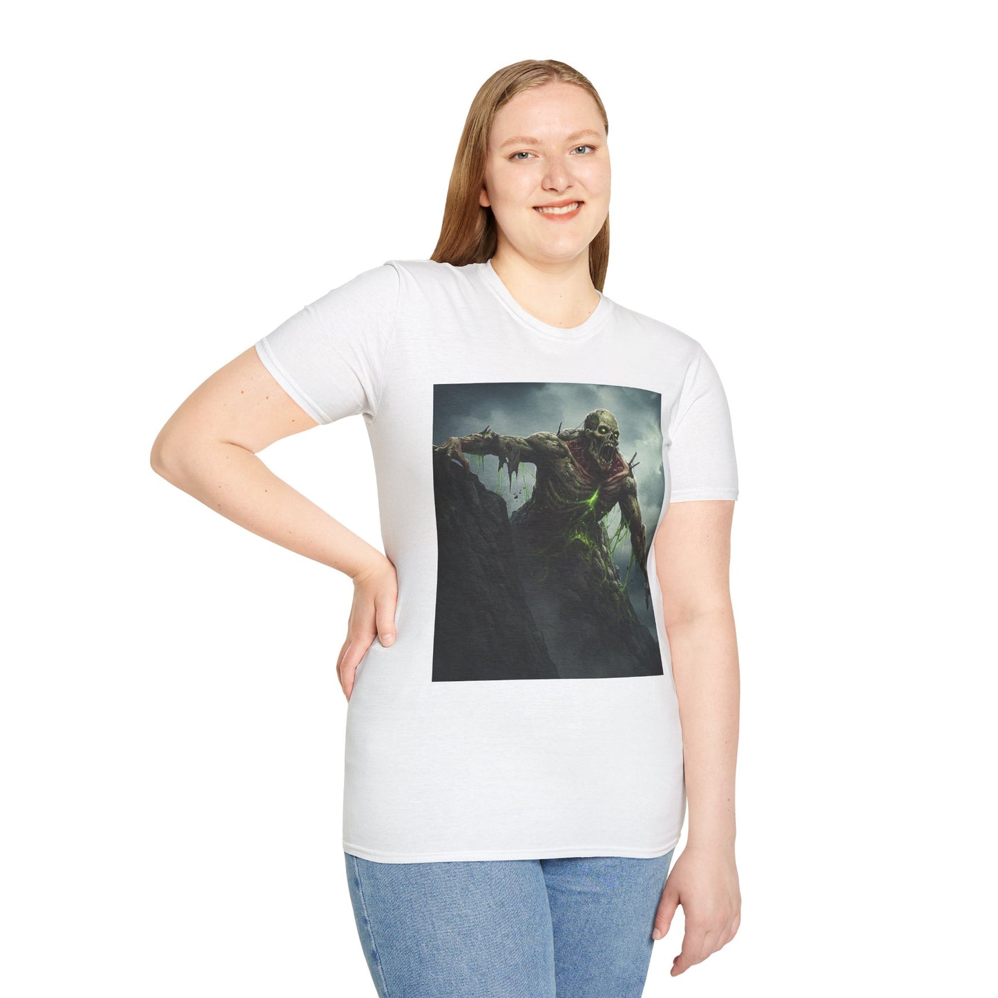 Creepy Monster Unisex Softstyle T-Shirt - Perfect for Halloween and Horror Fans