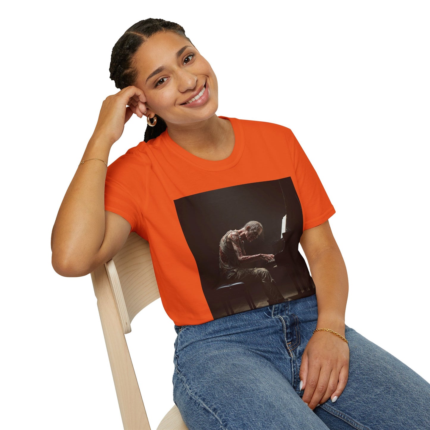 Soulful Pianist Unisex Softstyle T-Shirt - Perfect for Music Lovers