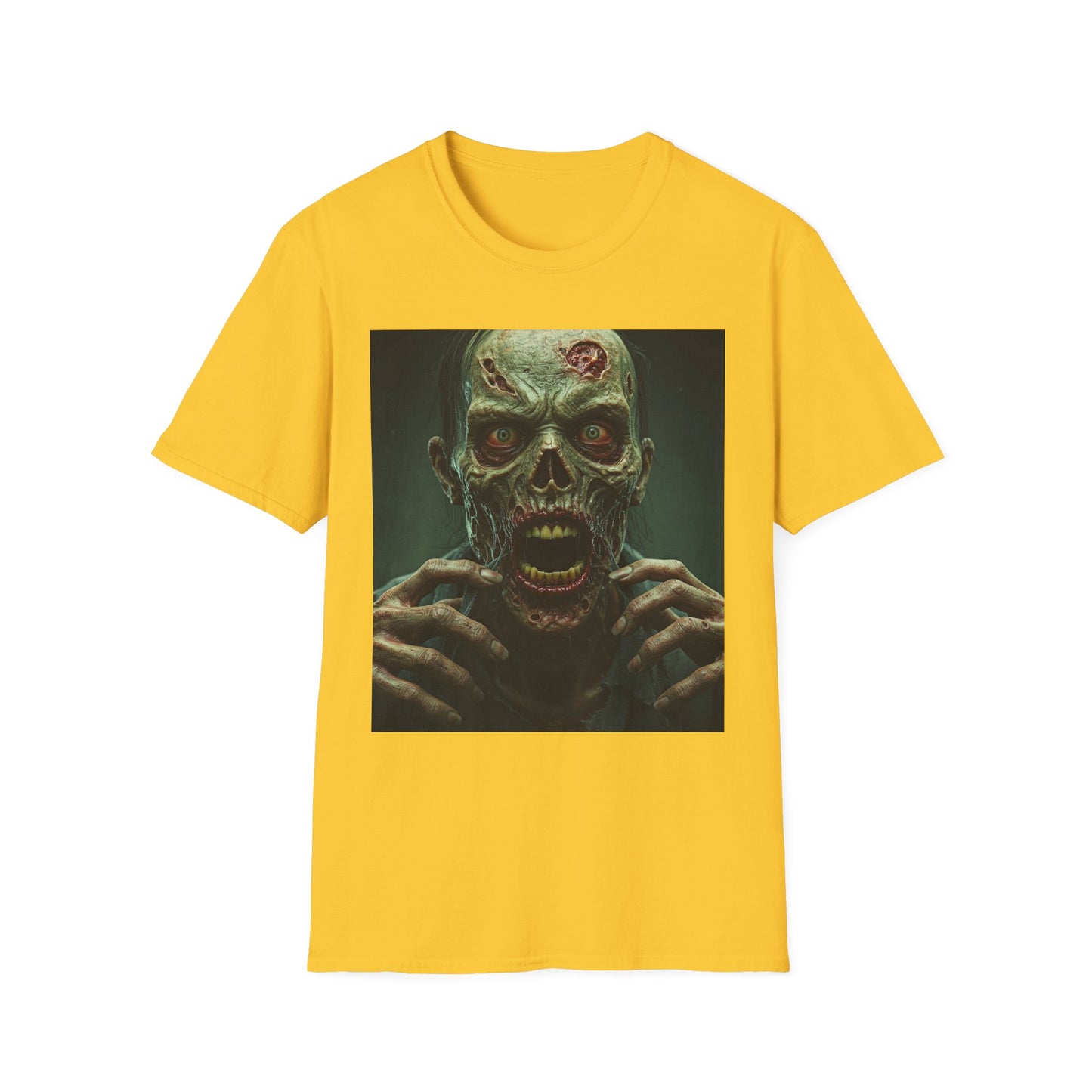 Apocalyptic Portrait Tee, bold, decaying zombie graphic