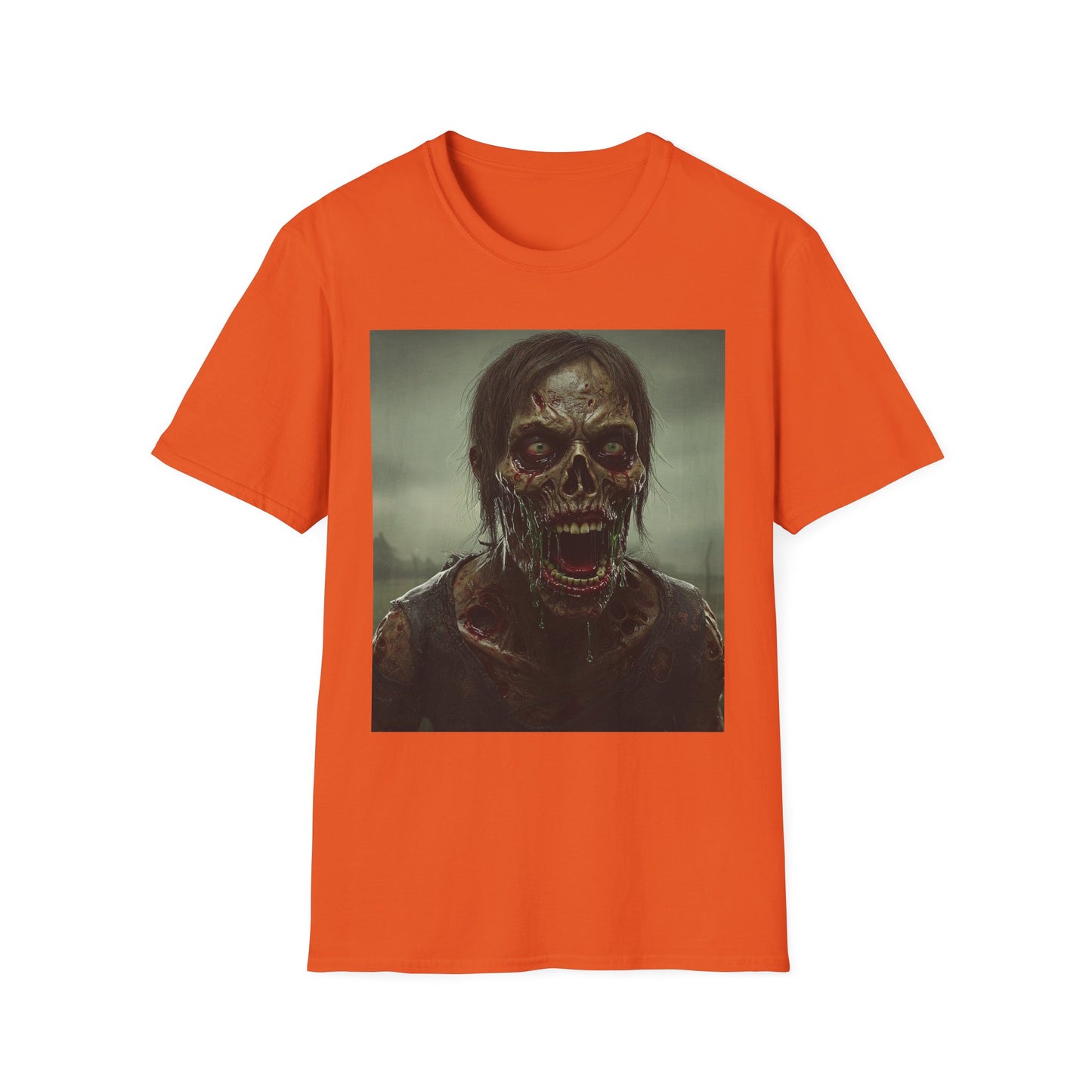 Apocalyptic Portrait Tee, bold, decaying zombie graphic