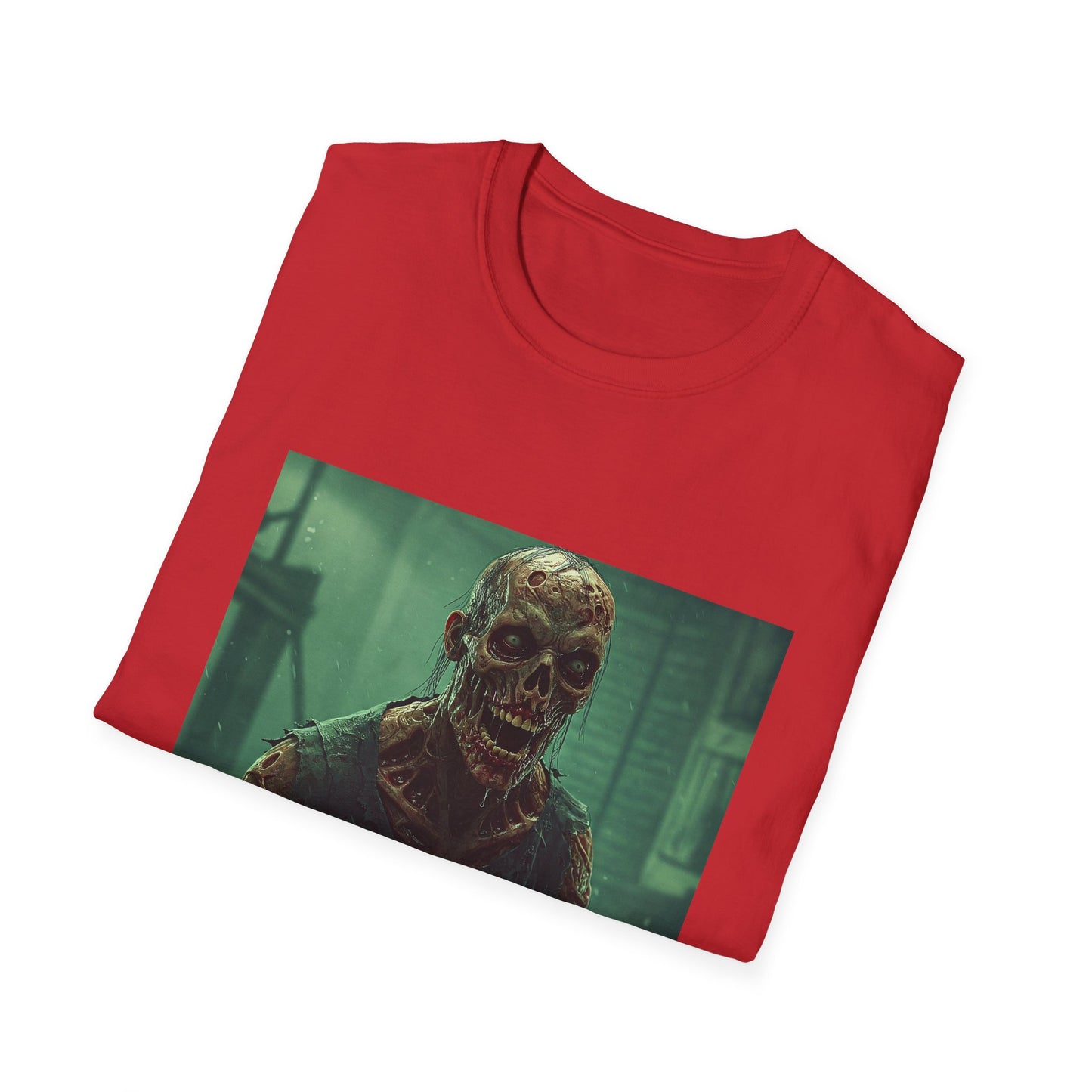 Apocalyptic Portrait Tee, bold, decaying zombie graphic