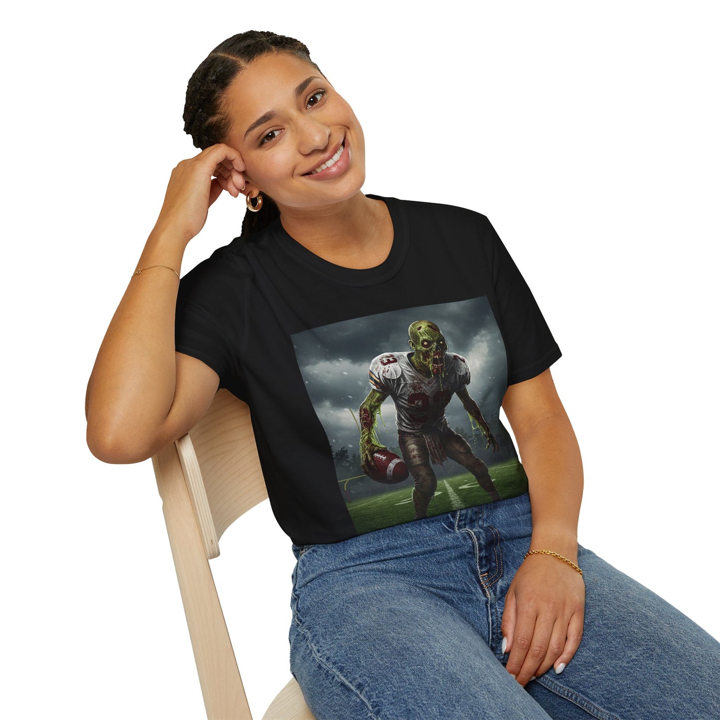 Zombie Football Graphic T-Shirt for Horror Fans