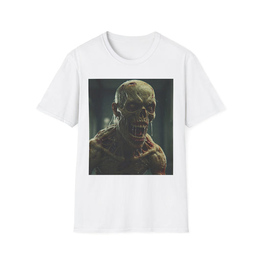 Apocalyptic Portrait Tee, bold, decaying zombie graphic