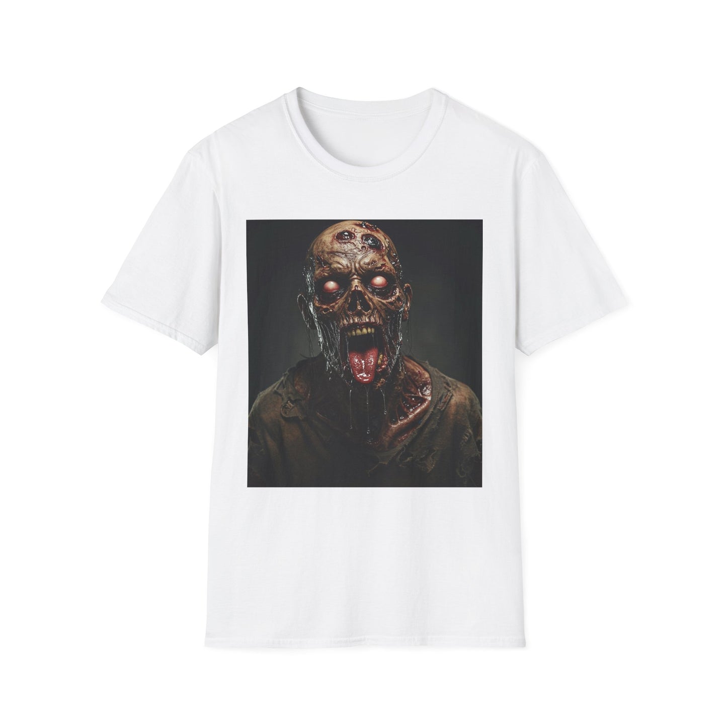 Apocalyptic Portrait Tee, bold, decaying zombie graphic